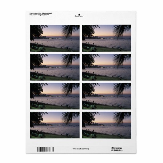 Pattaya Beach Zonsondergang ... Chonburi, Thailand Etiket (Full Sheet)