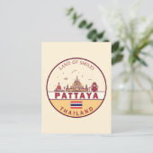 Pattaya Thailand City Skyline Embleem Briefkaart (Staand voorkant)