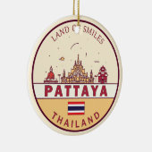 Pattaya Thailand City Skyline Embleem Keramisch Ornament (Rechts)