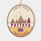 Pattaya Thailand City Skyline Embleem Keramisch Ornament (Links)