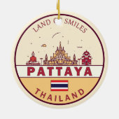 Pattaya Thailand City Skyline Embleem Keramisch Ornament (Achterkant)