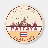 Pattaya Thailand City Skyline Embleem Magneet (Voorkant)