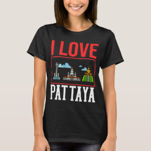 Pattaya Thailand City Skyline Map Travel T-shirt