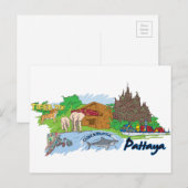 Pattaya Thailand Famous City Briefkaart (Voorkant / Achterkant)