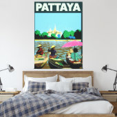 Pattaya Thailand-reisposter Canvas Afdruk (Insitu (Slaapkamer))