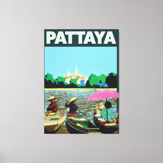 Pattaya Thailand-reisposter Canvas Afdruk (Voorkant)