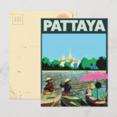 Pattaya Thailand-reisposter Feestdagenkaart (Voorkant / Achterkant)