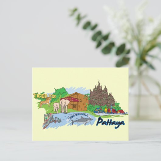 Pattaya Thailand Travel Briefkaart (Staand voorkant)