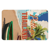 Pattaya Thailand Vintage Travel Poster Magneet (Horizontaal)
