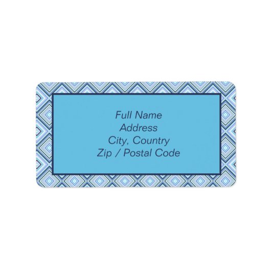 Patterated Blue Large Address Label (Voorkant)