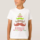 Patterche Mustache-kerstboom Apparel T-shirt (Voorkant)