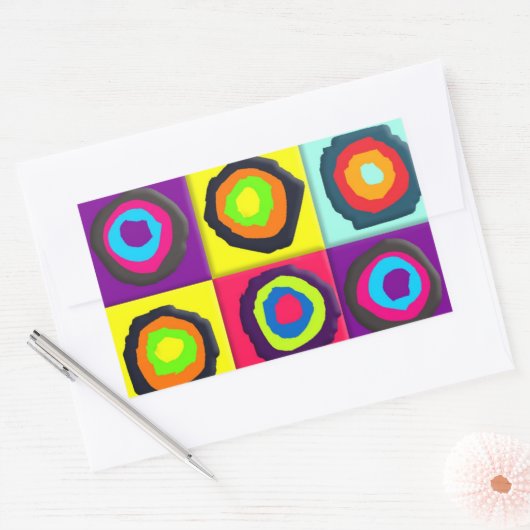 pattercirkels rechthoekige sticker (Envelop)