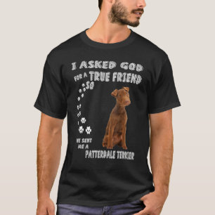 Patterdale Terrier Gezegde mam Papa print werk T-shirt