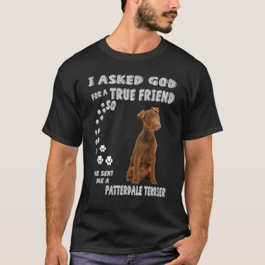 Patterdale Terrier Gezegde mam Papa print werk T-shirt (Voorkant)