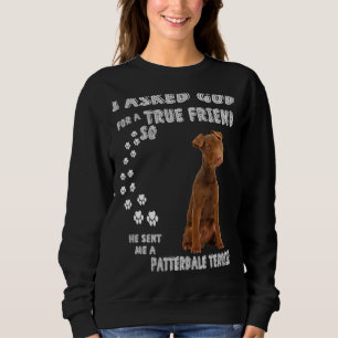 Patterdale Terrier Gezegde mam Papa print werk Trui