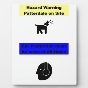 Patterdale Terrier Hazard Warning! Fotoplaat