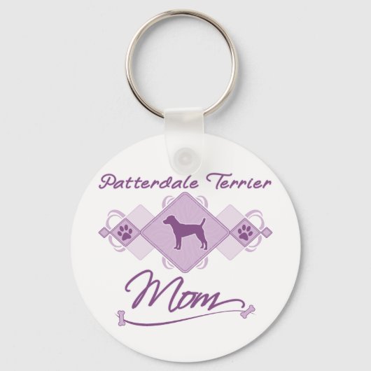 Patterdale Terrier Mam Sleutelhanger (Voorkant)