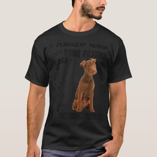 Patterdale Terrier Quote mam Papa Print Working Te T-shirt (Voorkant)
