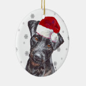 Patterdale Terrier - Santa Hat Kerstmis Bauble D Keramisch Ornament (Rechts)
