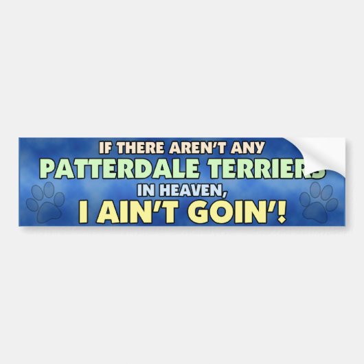 Patterdale Terriers in Heaven Bumpersticker (Voorkant)