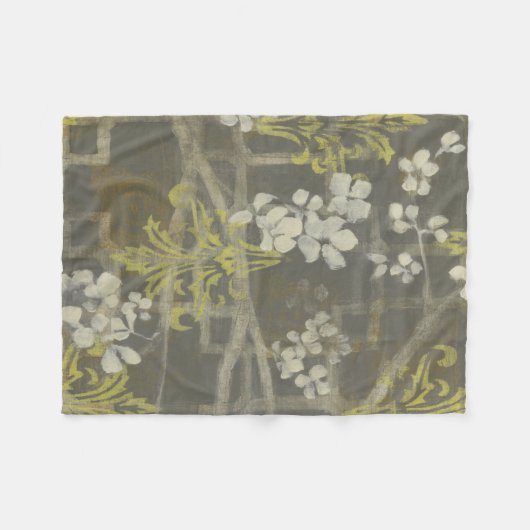 Pattered Blossom Branch I Fleece Deken (Voorkant (Horizontaal))