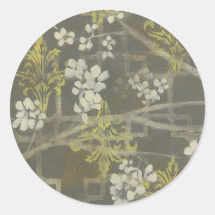 Pattered Blossom Branch I Ronde Sticker