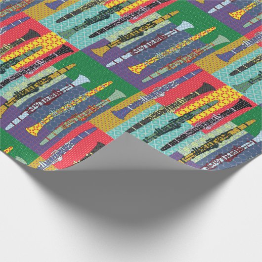 Pattered Clarinets Cadeaupapier (Hoek)