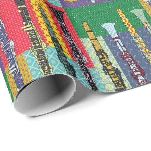 Pattered Clarinets Cadeaupapier (Rol Hoek)