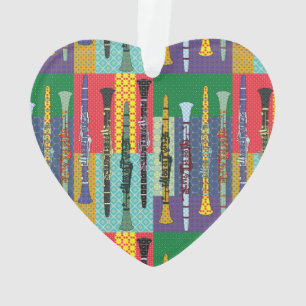 Pattered Clarinets Ornament