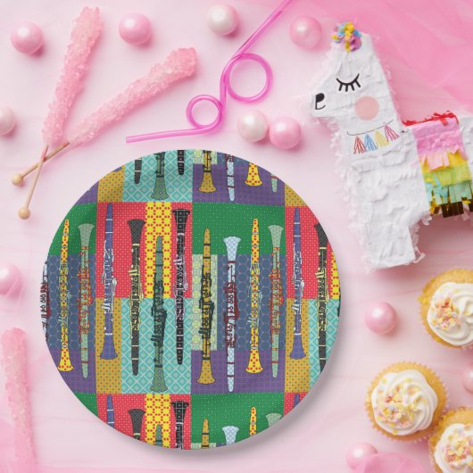 Pattered Clarinets Papieren Bordje (Feest)