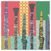 Pattered Clarinets Stof (Close Up)