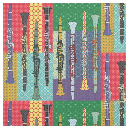 Pattered Clarinets Stof (Swatch)