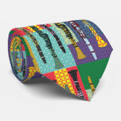 Pattered Clarinets Stropdas (Opgerold)