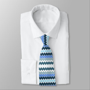Pattered Design in Blues Stropdas