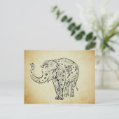 Pattered Elephant Briefkaart (Staand voorkant)