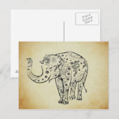 Pattered Elephant Briefkaart (Voorkant / Achterkant)