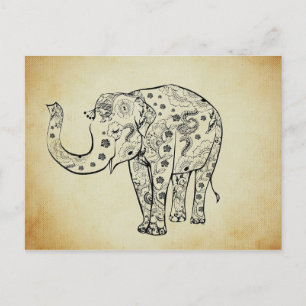 Pattered Elephant Briefkaart
