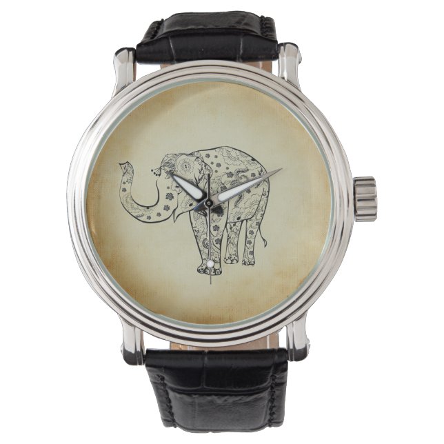 Pattered Elephant Horloge (Voorkant)