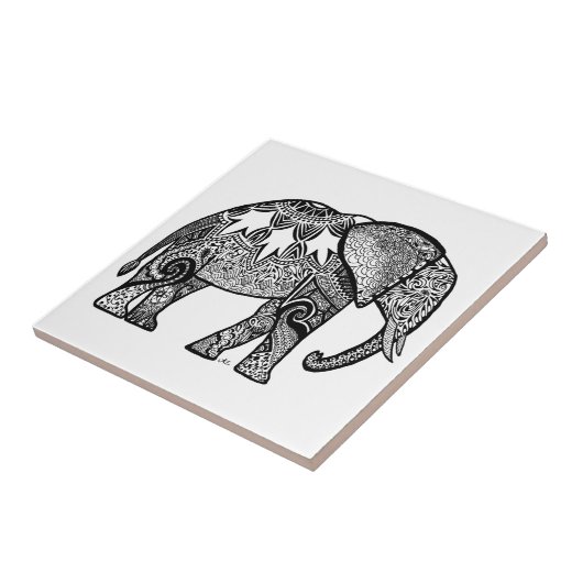 Pattered Elephant Tegeltje (Zijkant)