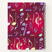 Pattered Music Lesson Composition Book Red Notitieboek (Achterkant)