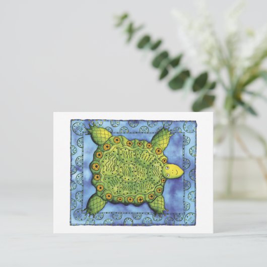 Pattered Turtle Briefkaart (Staand voorkant)