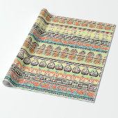 pattereerde aarde kleuren cadeaupapier (Uitgerold)