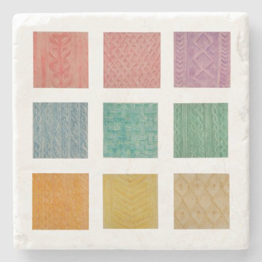 pattereerde onderzetters breien (Voorkant)