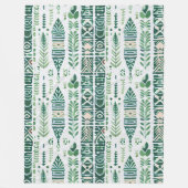patterend groen blad fleece deken (Voorkant)