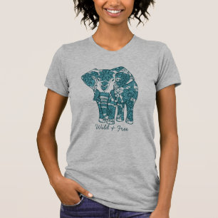  patterende olifant Art Wild en Free T-shirt