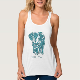  patterende olifant Art Wild en Free Tanktop
