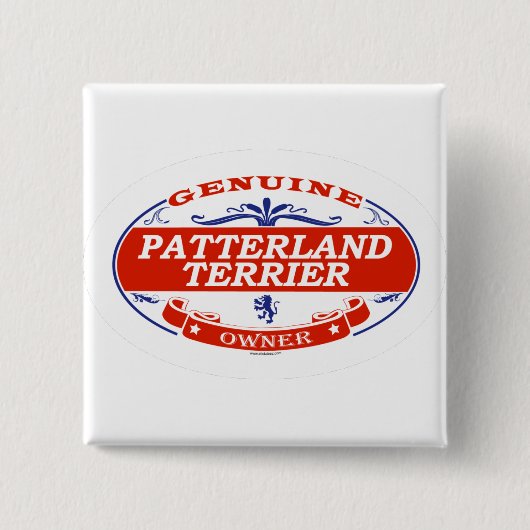 Patterland Terrier  Vierkante Button 5,1 Cm (Voorkant)