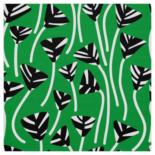 Pattern 210121 - Black, White and Grass Green Stof (Swatch)