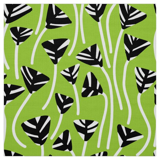 Pattern 210121 - Black, White en Martian Green Stof (Swatch)