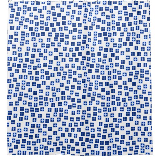 Pattern 270715 - Navy Blue and White Douchegordijn (Voorkant)